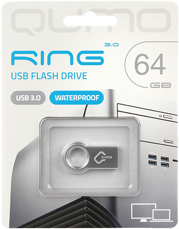 

USB накопитель Qumo 64 ГБ Ring (QM64GUD3-Ring)