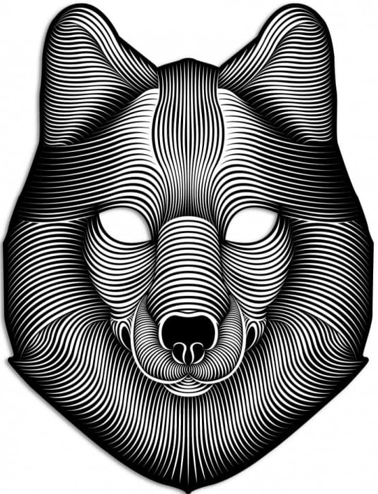 

Маска световая с датчиком звука: Shadow Wolf