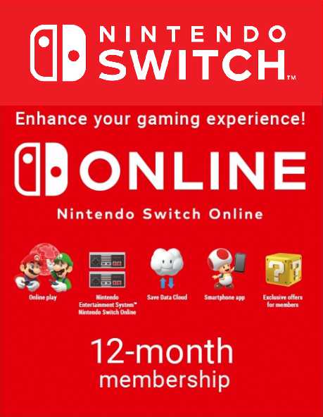 

Nintendo Switch Online (Индивидуальное членство - 12 месяцев) [Цифровая версия] (Цифровая версия)