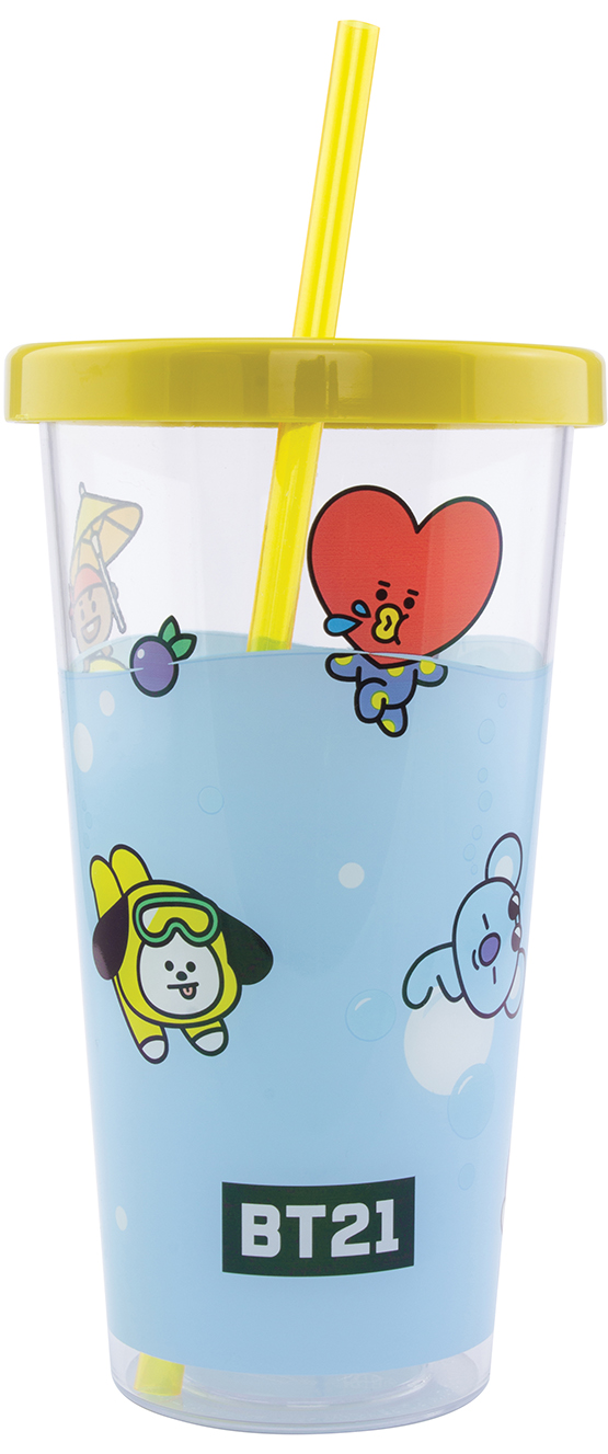 

Стакан BT21 с крышкой и трубочкой