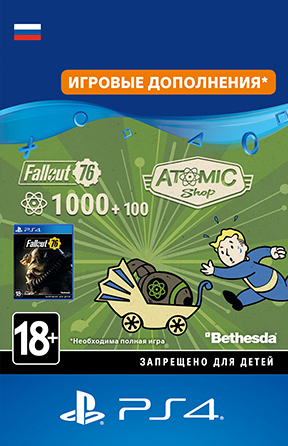 

Fallout 76: 1000 (+100 Bonus) Atoms [PS4, Цифровая версия] (Цифровая версия)