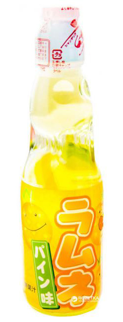 Лимонад газированный Ramune: Lemonade Pineapple – Вкус ананаса (200мл)