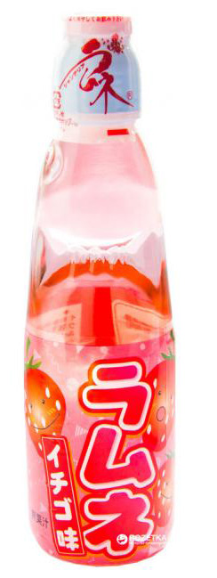 цена Лимонад газированный Ramune: Lemonade Strawberry – Вкус клубники (200мл)