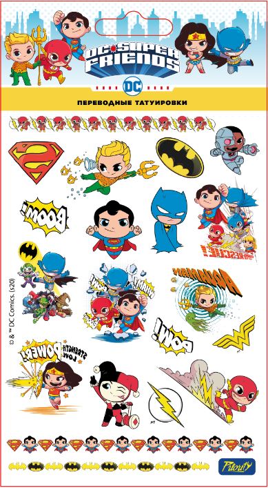 

Набор татуировок переводных ДС: Супер Друзья / DC: Super Friends 1