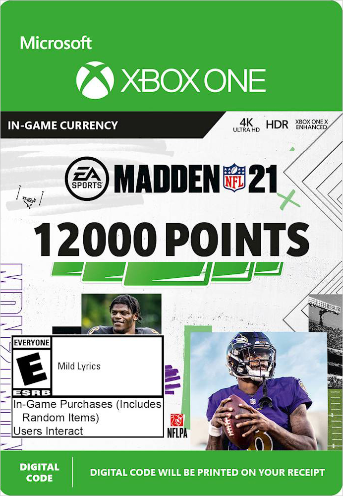 цена Madden NFL 21. 12000 Madden Points [Xbox One, Цифровая версия] (Цифровая версия)