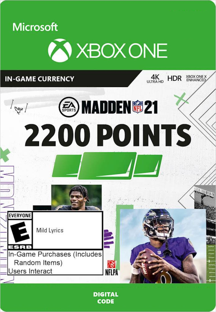 цена Madden NFL 21. 2200 Madden Points [Xbox One, Цифровая версия] (Цифровая версия)