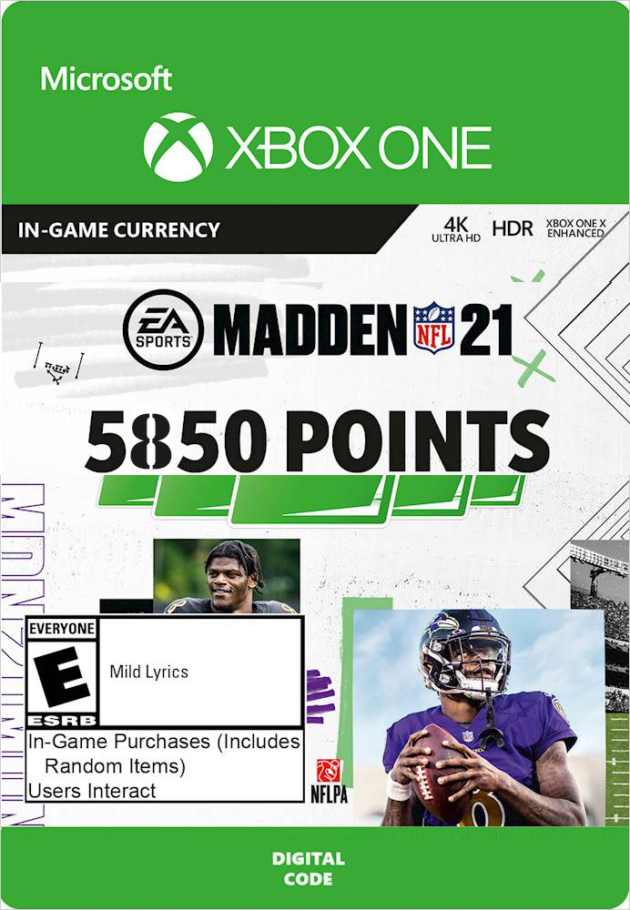 цена Madden NFL 21. 5850 Madden Points [Xbox One, Цифровая версия] (Цифровая версия)