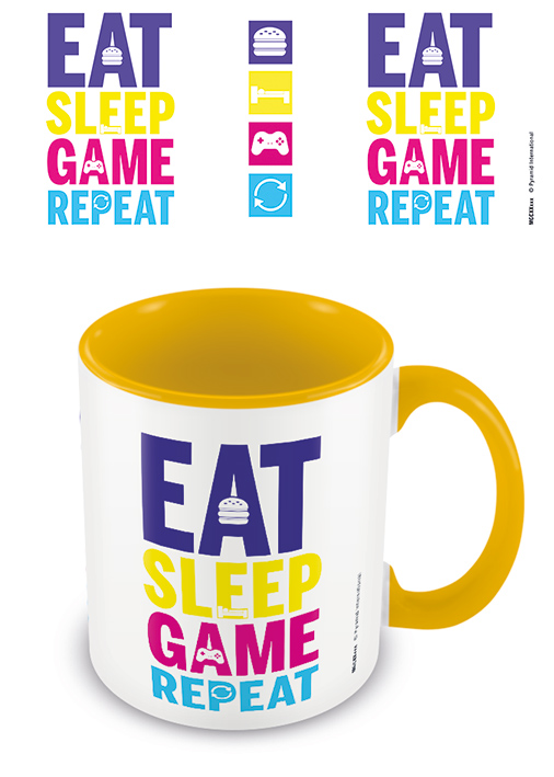 

Кружка Eat, Sleep, Game, Repeat: Gaming Yellow Coloured Inner