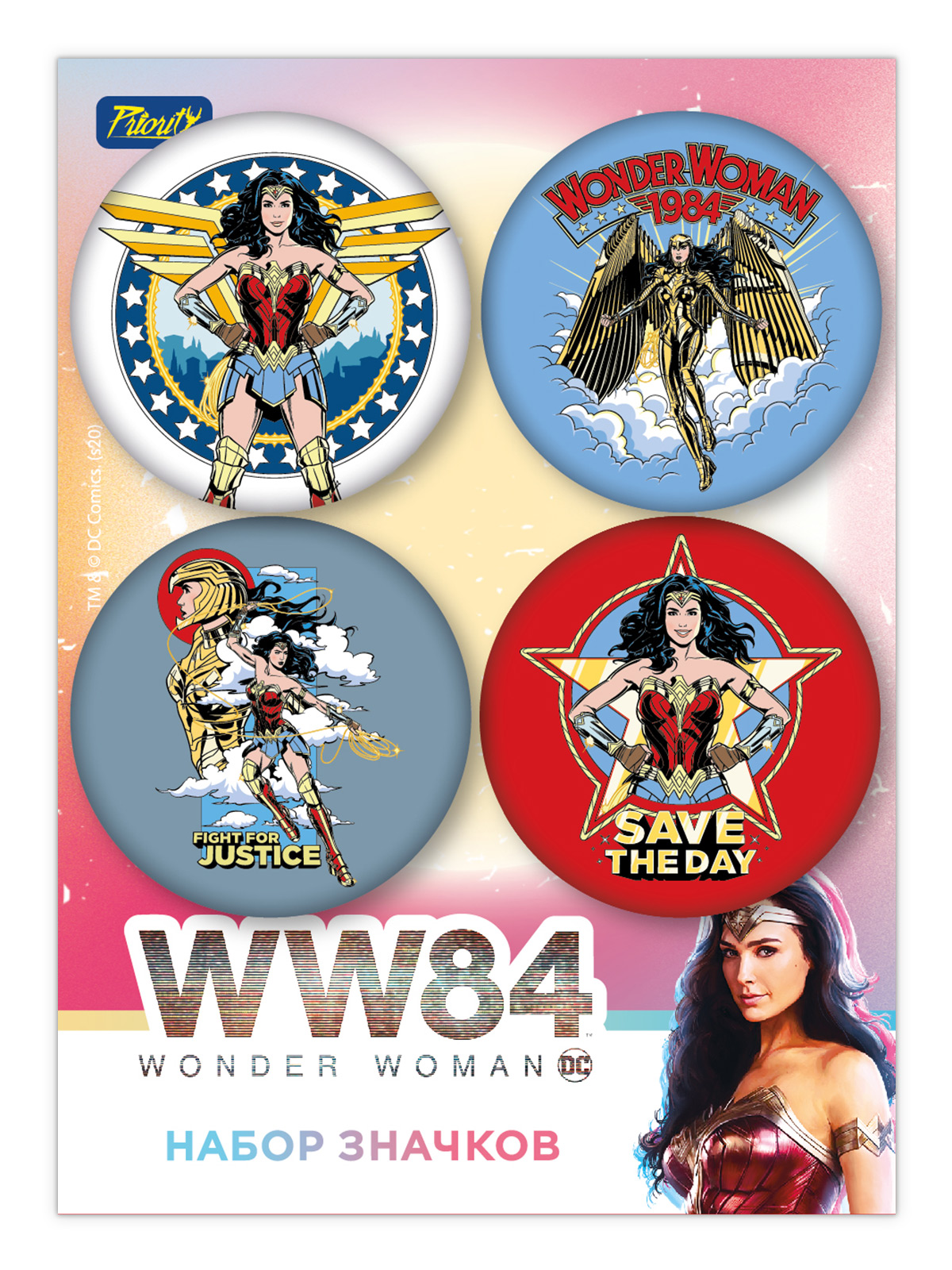 Набор значков Чудо-Женщина 1 / DC Wonder Woman 1 4-Pack (4 шт.)