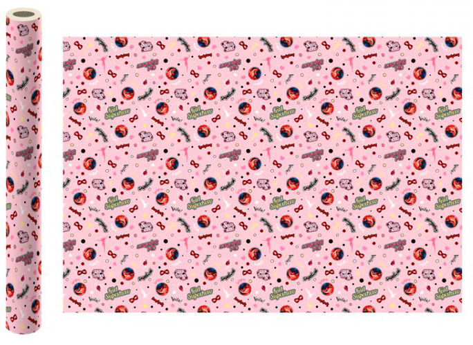 Бумага упаковочная Леди Баг и Супер-Кот (розовая) 700x1000 мм (2 шт.)