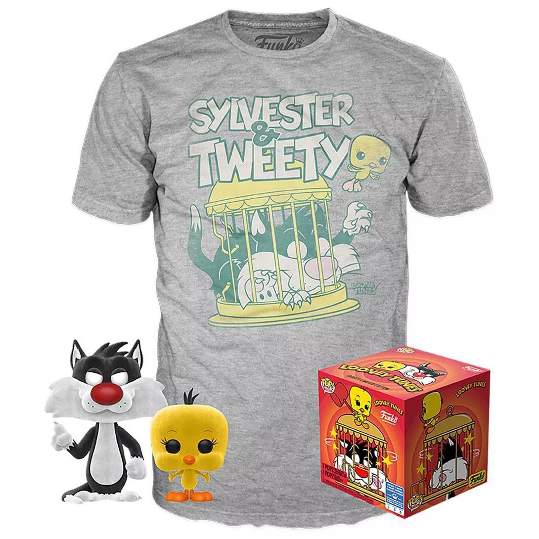 Набор Футболка + Фигурка Funko Pop Tees: Looney Tunes &ndash; Sylvester & Tweety от 1С Интерес