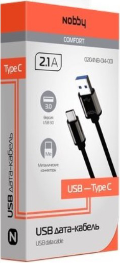 

Кабель Nobby Comfort 014-001 USB 3.0–USB Type-C 1м (черный)