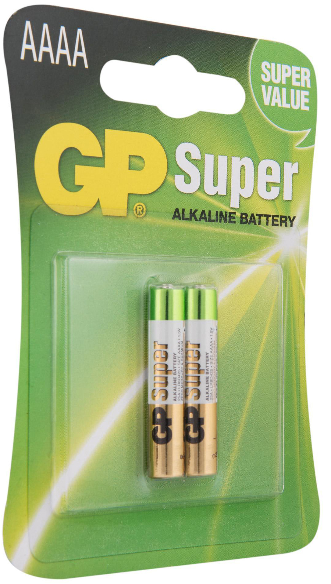 Алкалиновые батарейки GP Super Alkaline 25А АААA (Блистер, 2 шт) от 1С Интерес