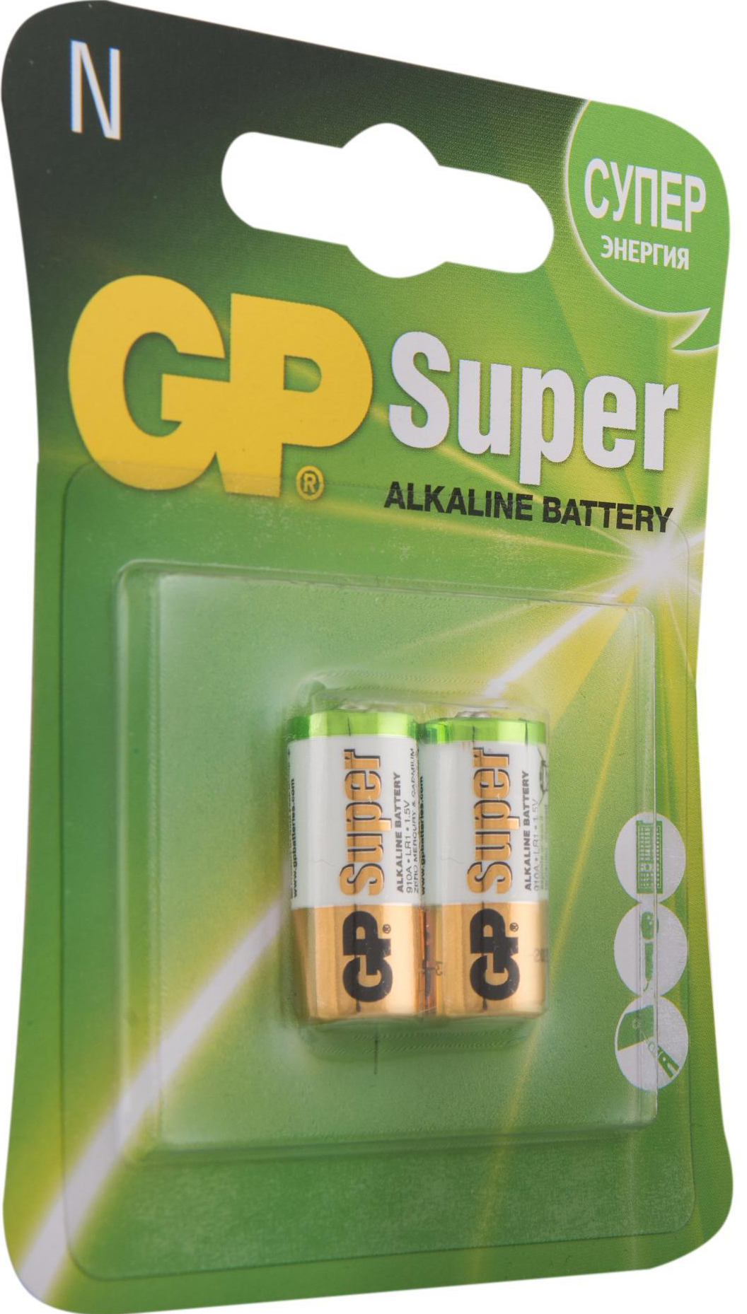 Алкалиновые батарейки GP Super Alkaline 910A типоразмера N (Блистер, 2 шт) от 1С Интерес