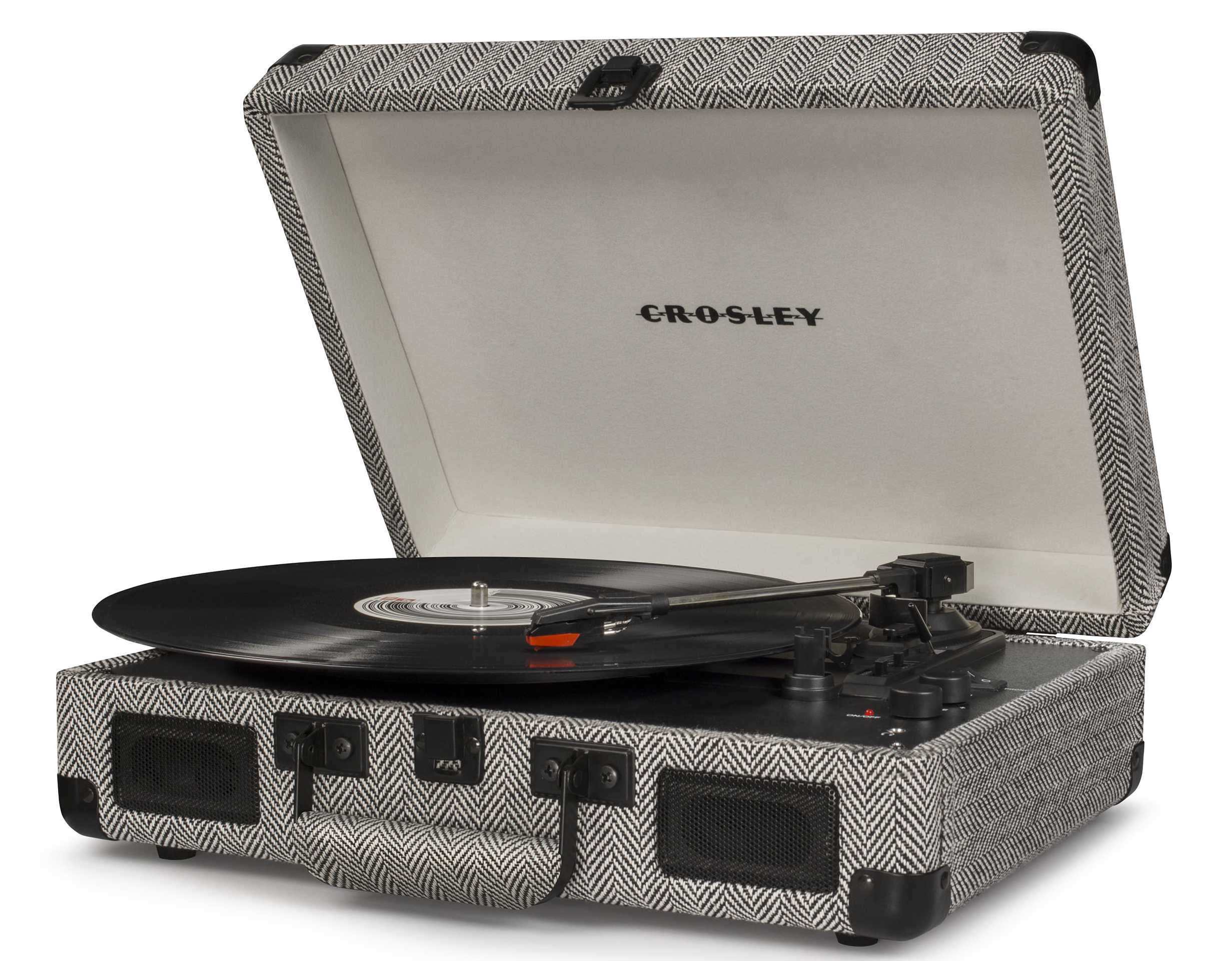 

Виниловый проигрыватель Crosley Cruiser Deluxe Herringbone c Bluetooth [CR8005D-HB]