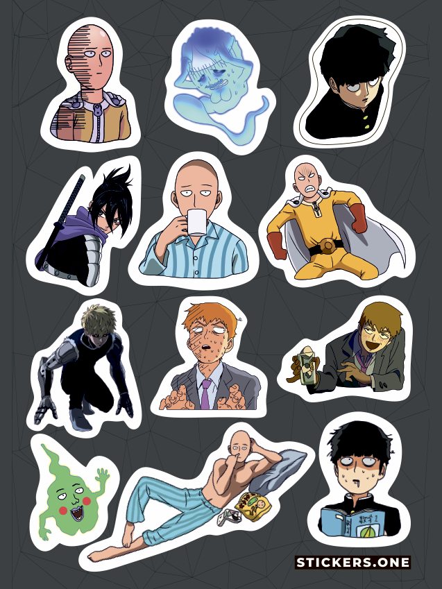 цена Стикерпак One Punch Man/Mob Psycho 100