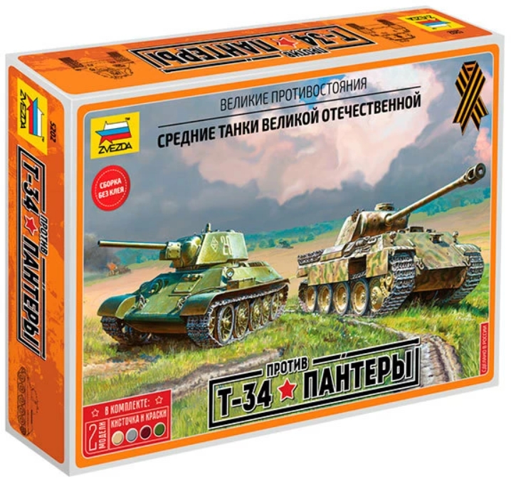 Сборная модель Великие противостояния: Т-34 против Пантеры