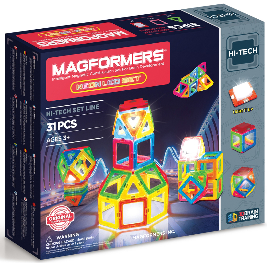 

Конструктор магнитный Magformers: Neon Led Set