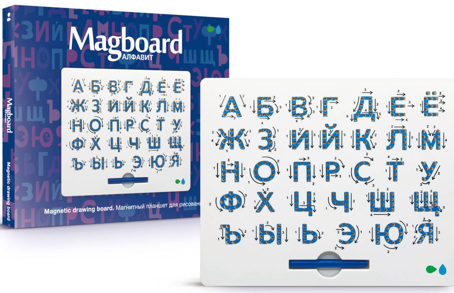 цена Магнитный планшет для рисования Magboard Алфавит