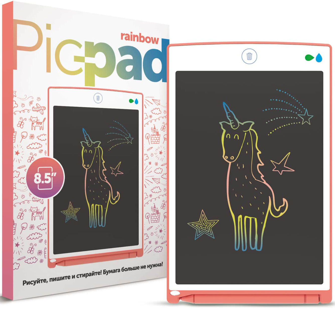 

Планшет для рисования Pic-Pad Pink Rainbow с ЖК экраном