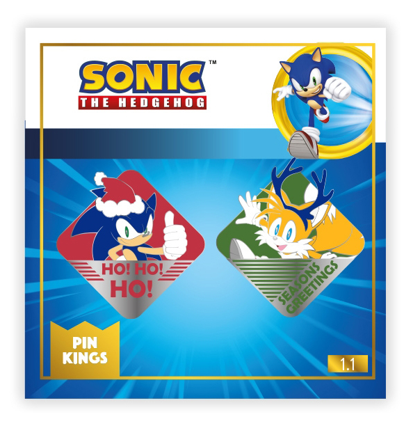 Набор значков Sonic The Hedgehog Modern Christmas 1.1 Pin Kings 2-Pack