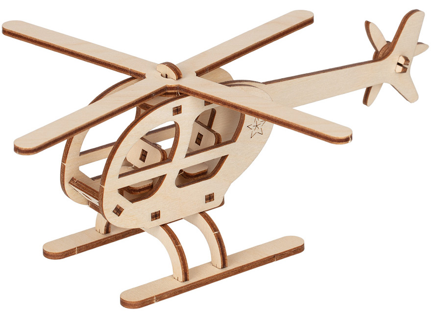 Деревянный 3D-пазл Вертолёт (TAR-05)