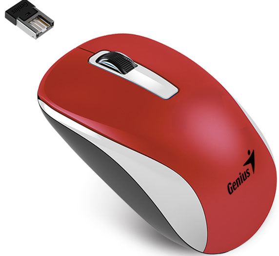 Мышь NX-7010 беспроводная для PC (белый+красный металлик) от 1С Интерес