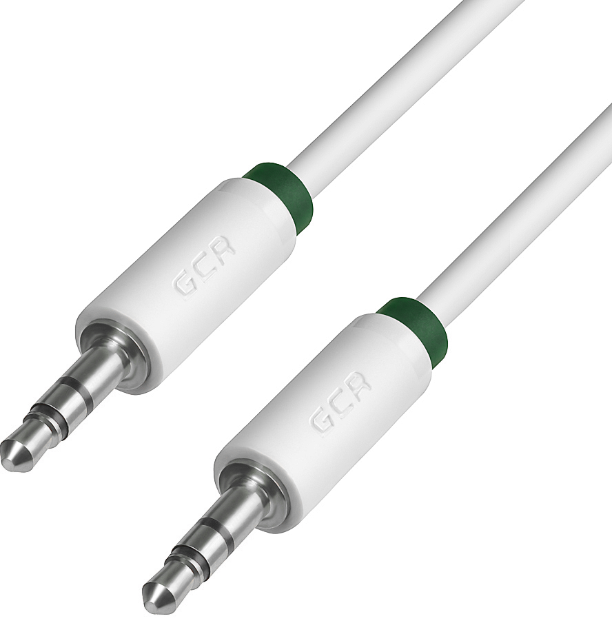 

Аудио-кабель Greenconnect AUX jack 3,5 mm 3 м (кабель белый, зеленая окантовка) (GCR-AVC1662-3.0m)