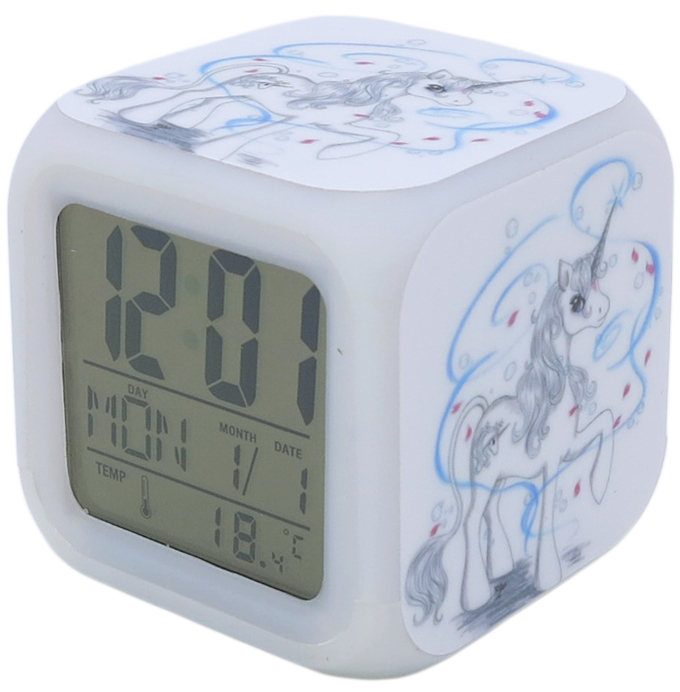 Часы-будильник Единорог №1 (с подсветкой) цена и фото