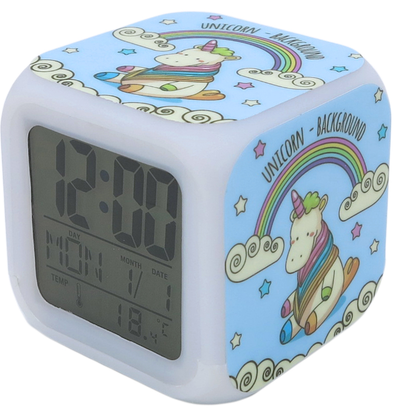Часы-будильник Единорог №24 (с подсветкой)