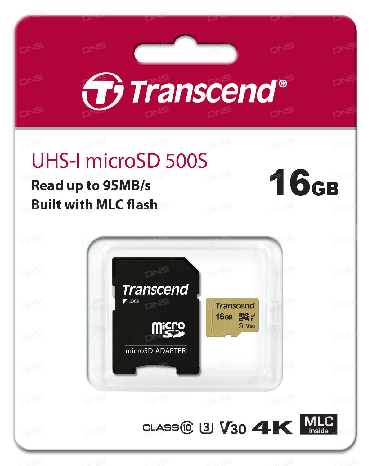 Карта памяти Transcend microSDXC 16GB Class 10 UHS-I U3 (V30) от 1С Интерес