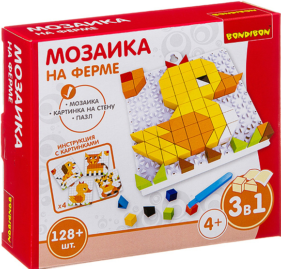 

Мозаика для детей На ферме (128 деталей)