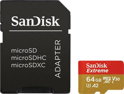 

Карта памяти SanDisk Extreme MicroSDXC 64ГБ A2 C10 V30 (SDSQXA2-064G-GN6MA)