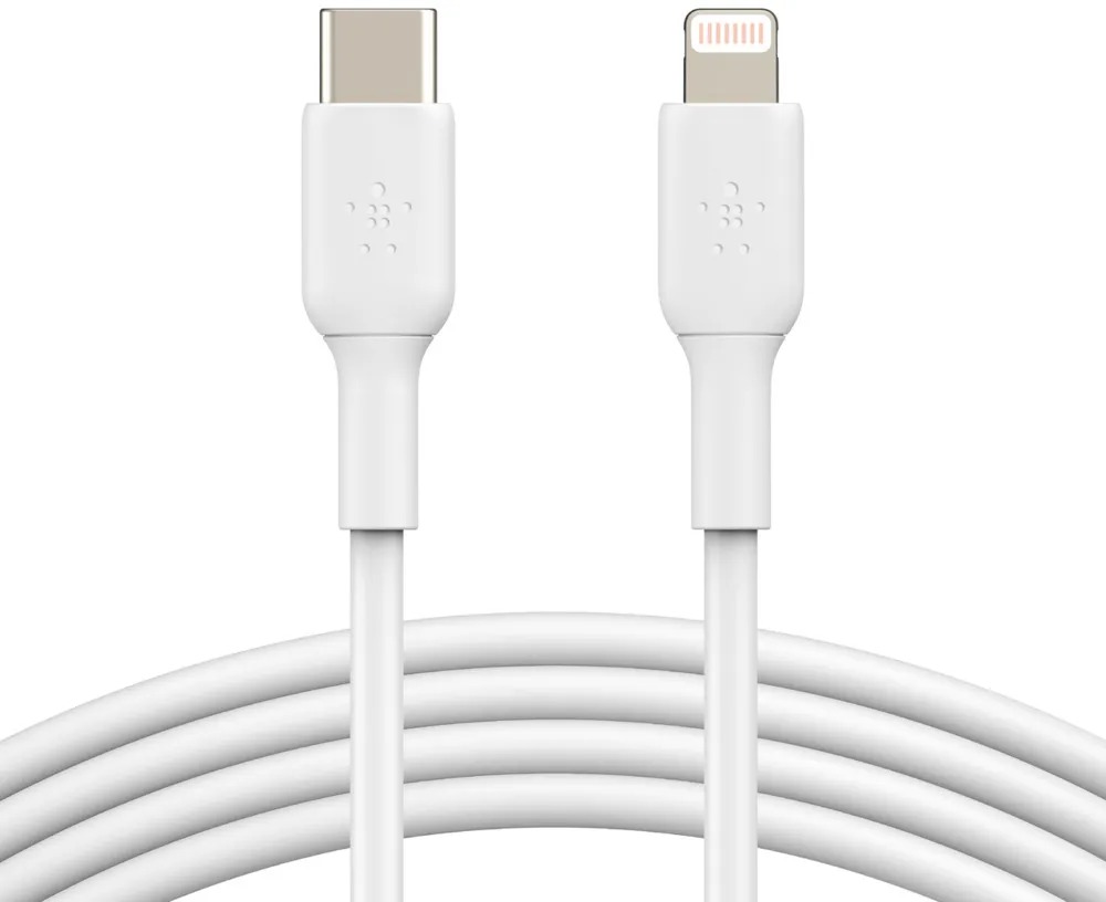 

Кабель Belkin PVC BOOST CHARGE USB-C/Lightning, 1м (белый) (CAA003bt1MWH)