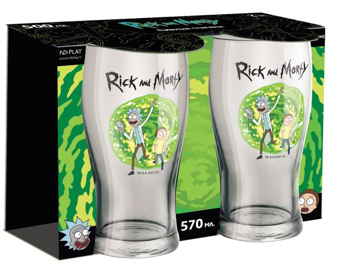 Набор бокалов Rick And Morty: Портал (570 мл) (2 шт.) цена и фото