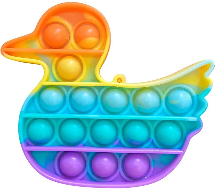

Игрушка пупырка-антистресс Pop it – Уточка радужная 1