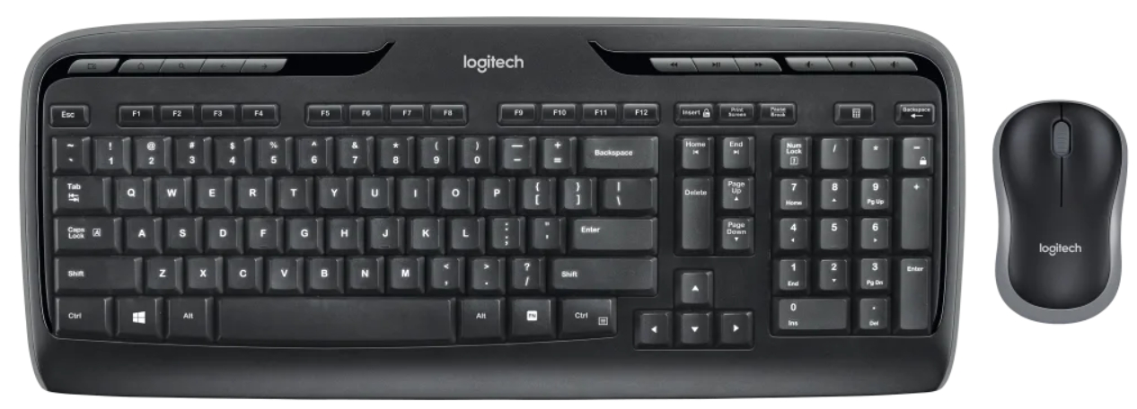 

Комплект Logitech MK330 (клавиатура + мышь M185) беспроводной для PC (черный)