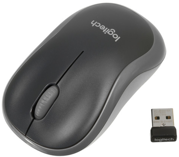

Мышь Logitech M185 беспроводная для PC (черно-серая)