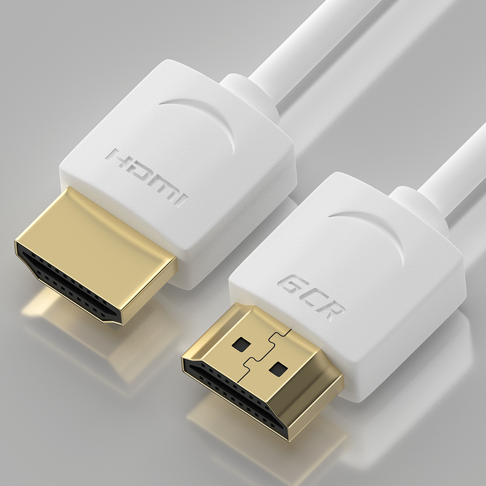 

Кабель GCR SLIM HDMI 2.0 Ultra HD 4K 60Hz 3D 18.0 Гбит/с 1 м белый (GCR-51481)