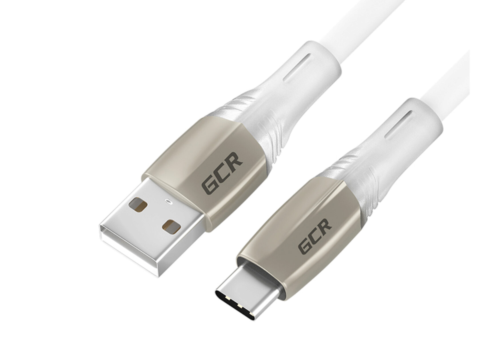 

Кабель GCR QC TypeC LED быстрая зарядка 1.5 м (белый TPE ) (GCR-52519)