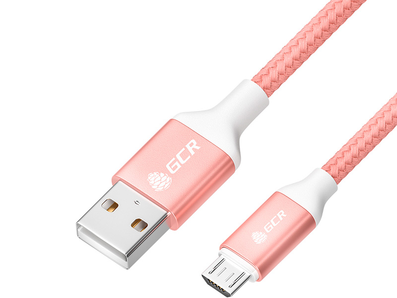 

Кабель GCR QC MicroUSB быстрая зарядка 1 м (розовый нейлон, AL корпус розовый) (GCR-52473)