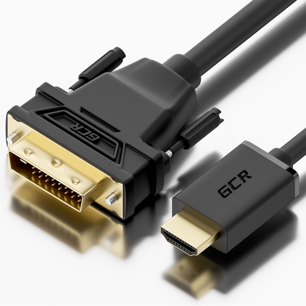 цена Кабель Greenconnect HDMI-DVI 19pin AM / 24+1M AM double lin, 20 м (черный) (GCR-HD2DVI1-20.0m)