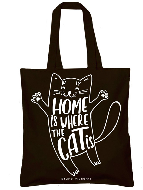 цена Сумка-шоппер Счастливый кот (черная)