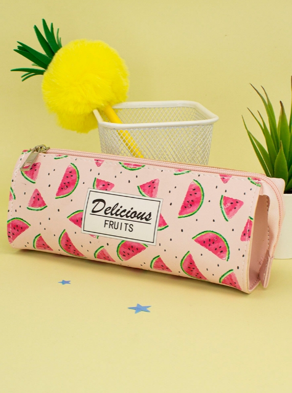 

Пенал Арбузики Delicious Fruits треугольный (розовый)