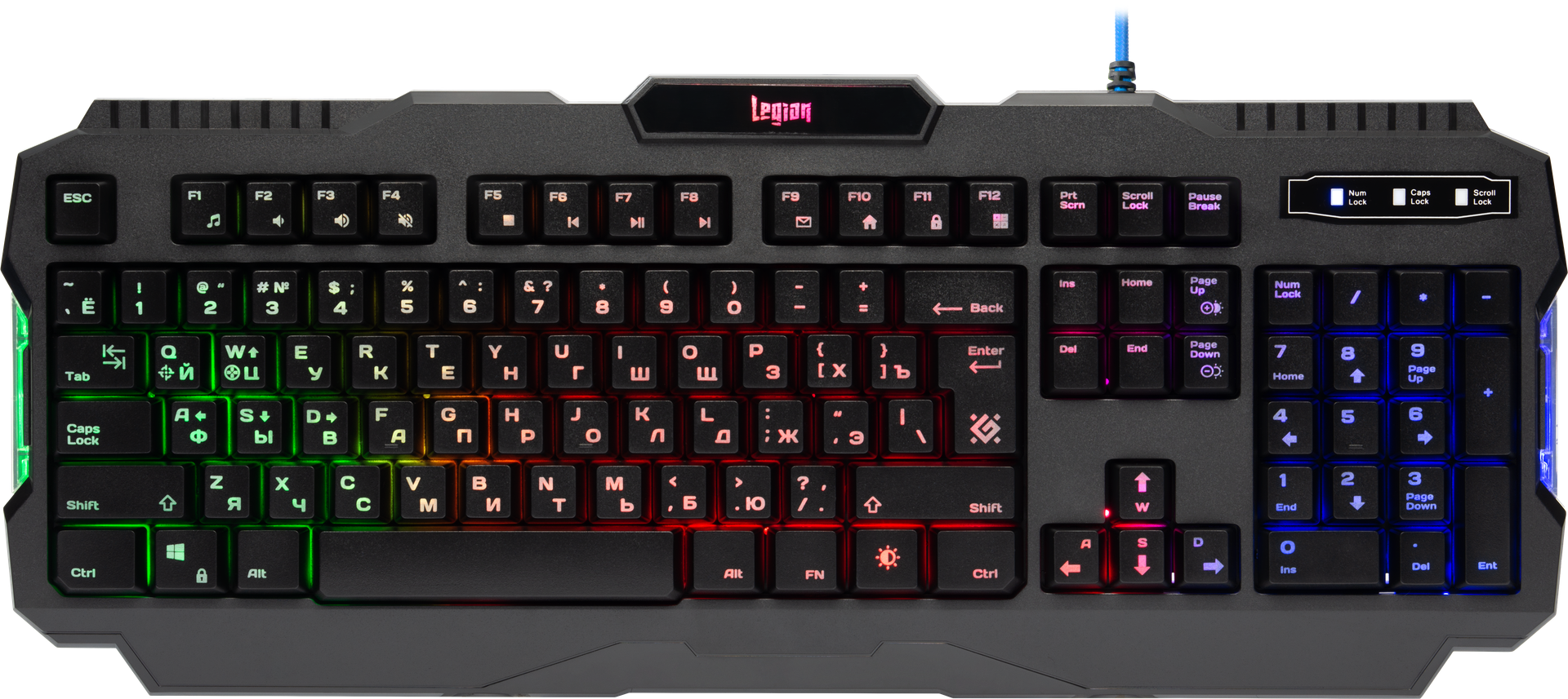 Клавиатура Defender Legion GK-010DL RU, RGB подсветка, 19 Anti-Ghost для PC (черный) (45010) от 1С Интерес