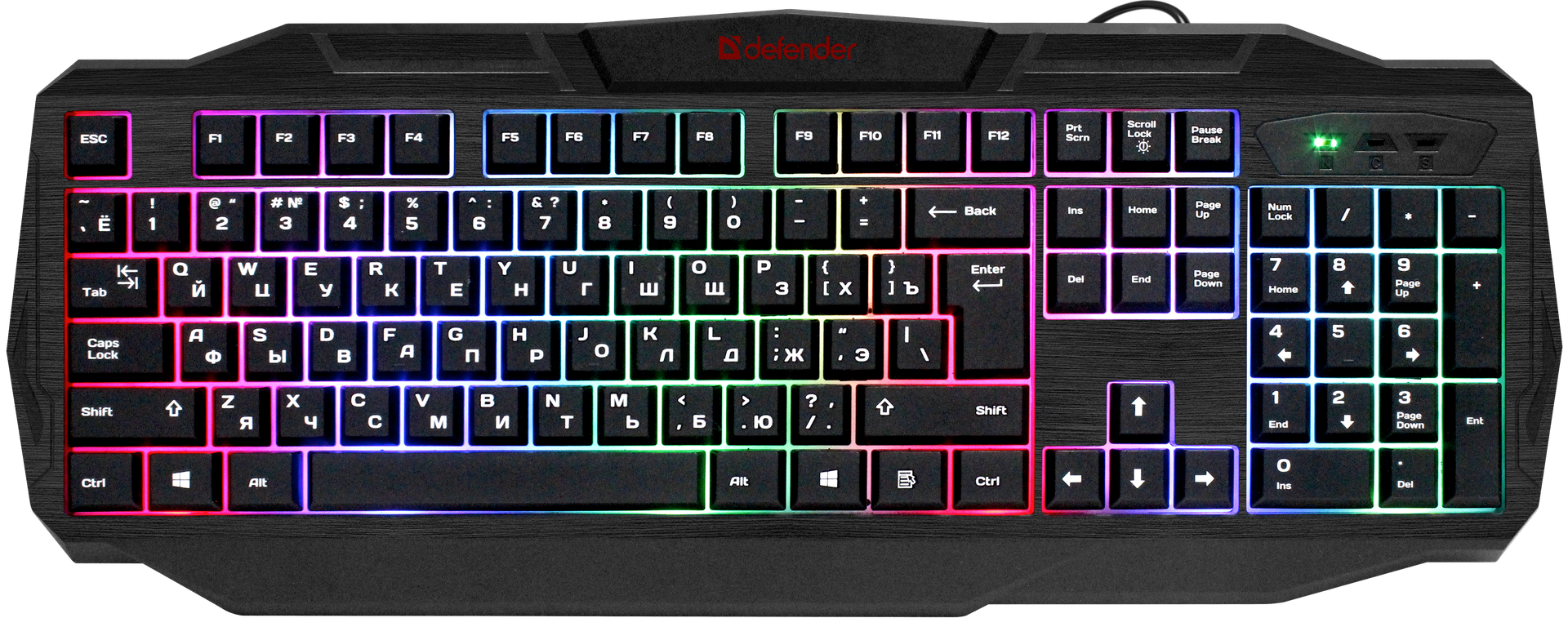 

Клавиатура Defender Ultra HB-330L RU, RGB подсветка для PC (черный) (45330)