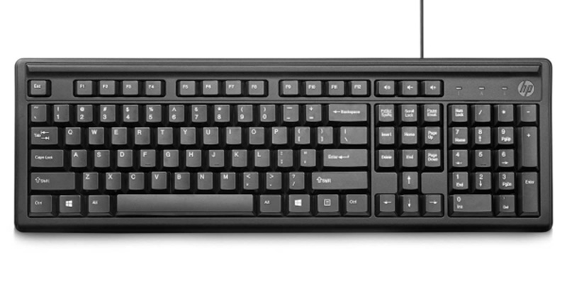 

Клавиатура HP Keyboard 100 проводная для PC (черный)(2UN30AA#ACB)