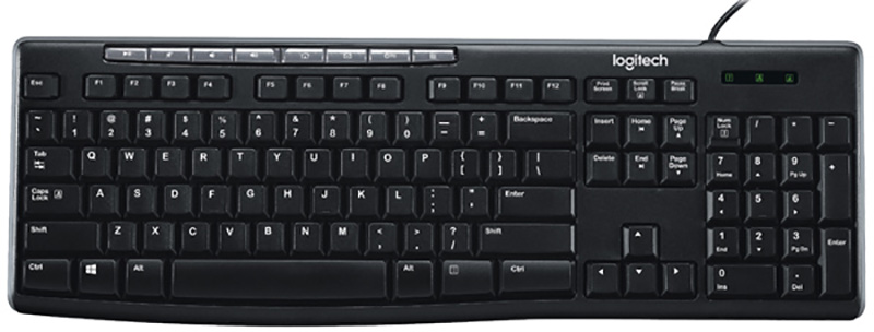 

Клавиатура Logitech Keyboard Media K200 USB Ret для PC (черный) (920-008814)
