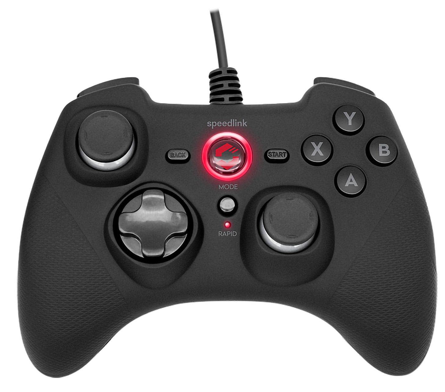 Геймпад Speedlink RAIT Gamepad проводной игровой Black Rubber для PC (SL-650010-BK) от 1С Интерес