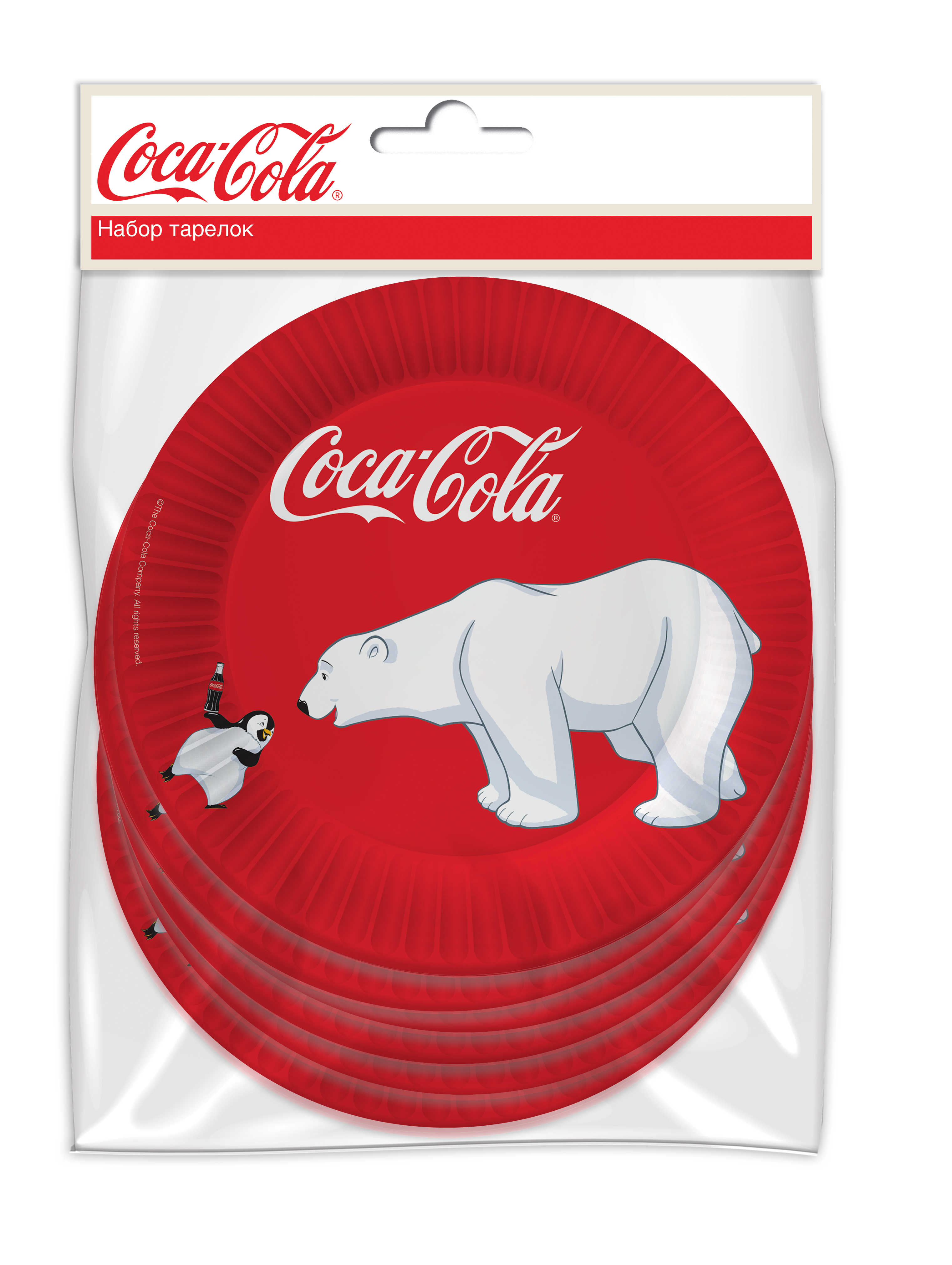 

Набор бумажных тарелок Coca Cola: Мишки 1 (230 мм, 6 шт)